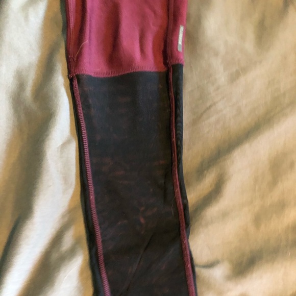 Size XS red and black mesh athletic leggings. - Picture 3 of 5